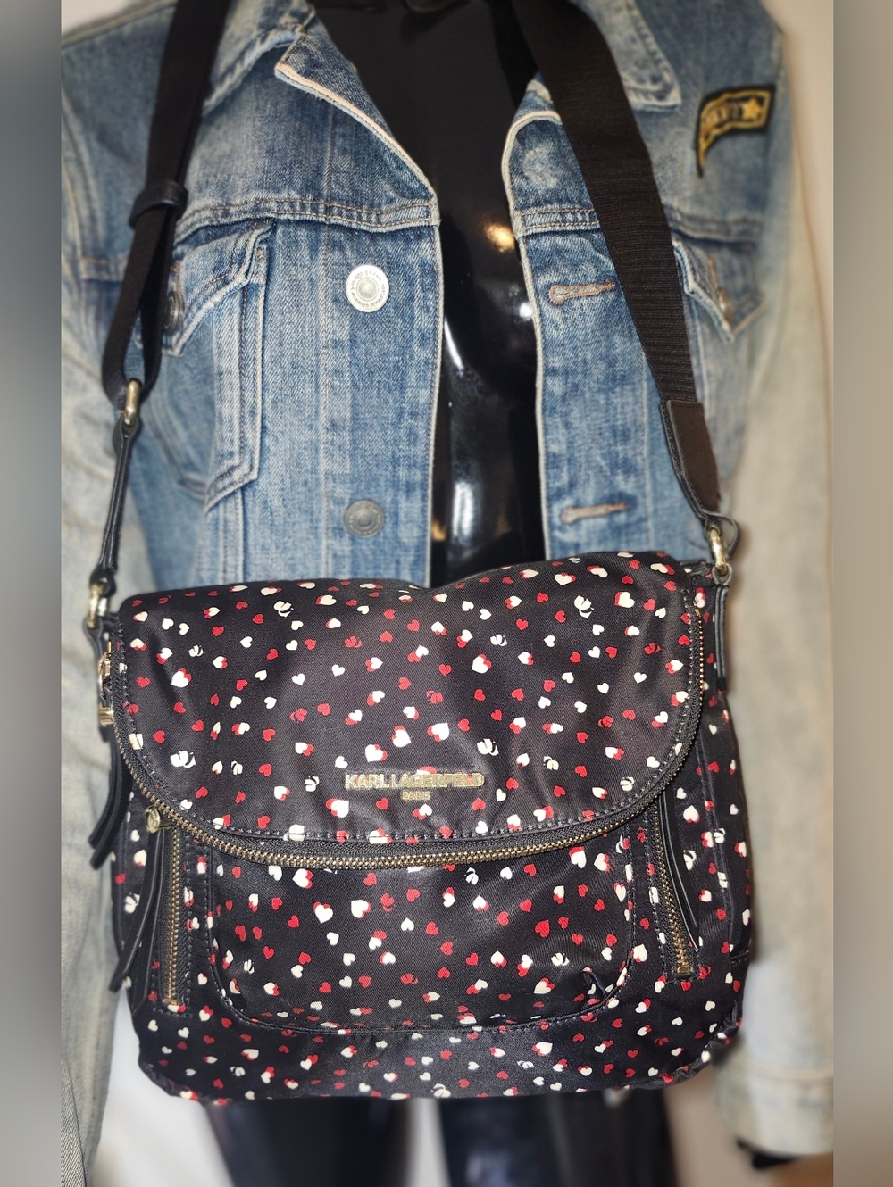 🖤❤️🤍Karl Lagerfeld Paris 'Cara' Messenger Bag
